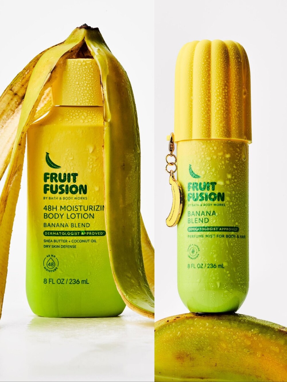 Bath & Body Works Fruit Fusion Banana Blend Body Lotion & Fragrance Mist Set NEW